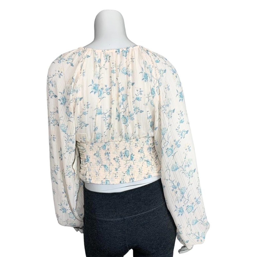 NWT FREE PEOPLE Final Rose Ruched Blouse in Vintage Cameo - Picture 4 of 10